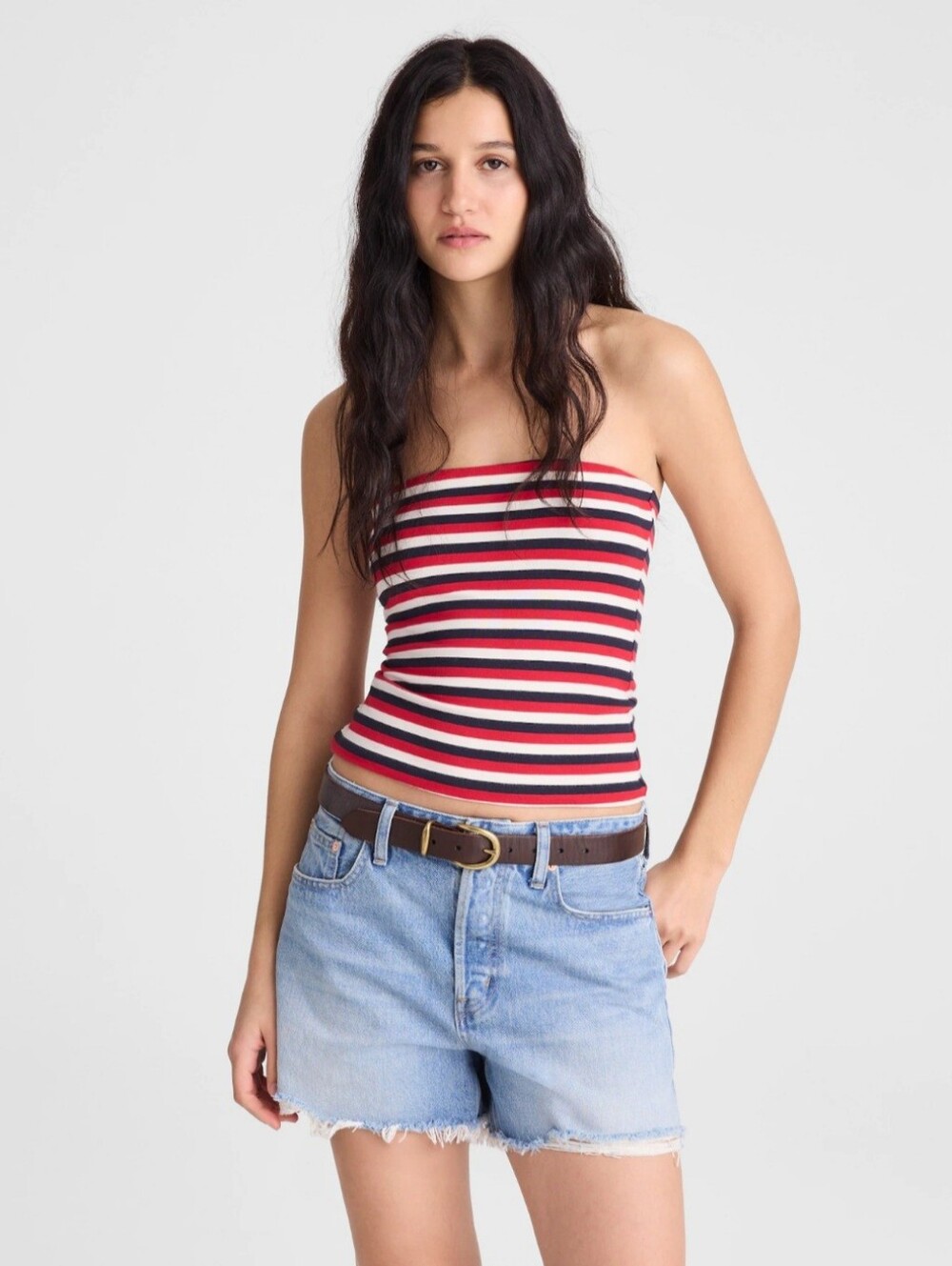 Madewell Striped Strapless Tube Top L